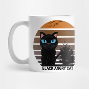 nice black angry cat Mug